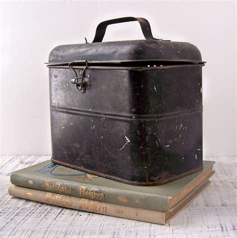 old black metal lunch box|metal compartment lunch box.